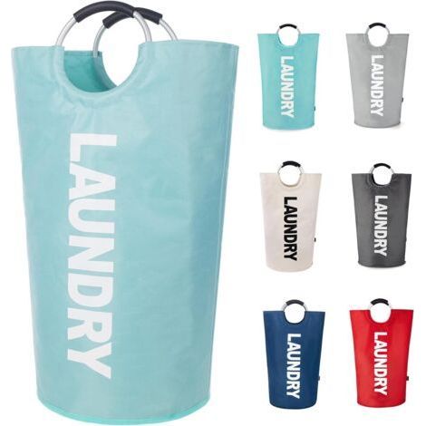 Large laundry basket, sky blue, 383879cm, 1 foldable laundry bag, independent high laundry basket, foldable. (1/5)