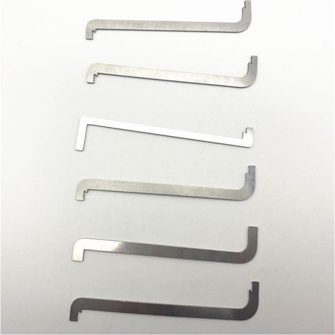 Kit de herramientas de cerrajería de 6 piezas: llave de tensión de doble cabeza plateada, herramientas para abrir cerraduras. (1/4)