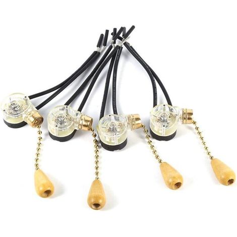 Lntyq 4 Pcs Tirer Interrupteur Maison Ventilateur Lampe Mur Lumière Remplacement Tirer la Chaîne Cordon Commutateur