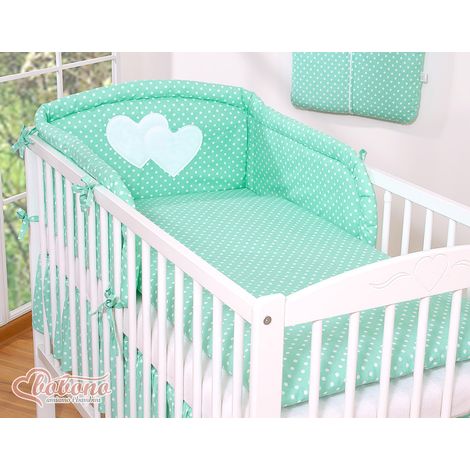 Set di biancheria da letto a 3 pezzi 120x90 - Cuori pendenti, pois bianchi sulla città (1/2)
