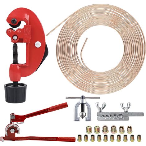 Kit de tuyaux de frein 25 pieds Bobine de tuyau de bobine de voiture Outil à double fraisage Accessoires de réparation de ligne de frein automobile (1/5)