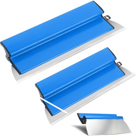 Juego de 2 espátulas de superficie, 25 cm + 40 cm, espátula con mango ergonómico, herramientas de pared flexibles para yeso (azul)