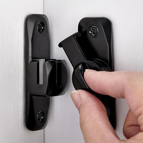 90/180 Degrés Loquet de Porte Rabattable, Verrou Porte Loquet Porte Coulissante Fermeture Porte Coulissante Serrure Porte Coulissante Serrures de Portes Verrou de porte coulissante noir (1/5)
