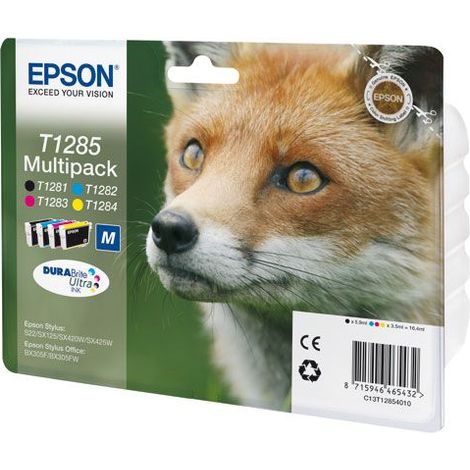 Set di 4 Cartucce di Ricambio Epson Serie Volpe C13T12854022 Multipack per Stampanti Epson T1285 (1/5)