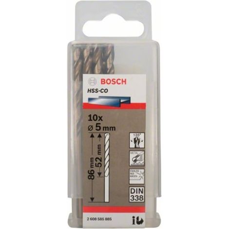 Broca para metal HSS-Co DIN 338 (5 x 52 x 86 mm) BOSCH 2608585885