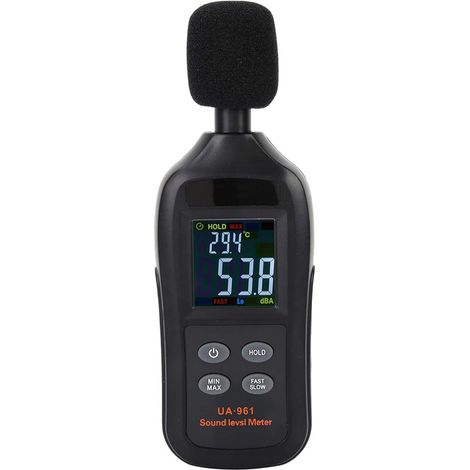 Medidor de ruido digital, sonómetro, función de retención de datos, medidor de decibelios portátil para analizador de frecuencia, rango de 35 dB a 135 dB.