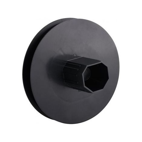 Kunststoff Blindscheibe Metallspitze 120x40 mm. 14 mm Klebeband. (1/4)