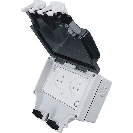 Intelligente WLAN-Steckdose nach israelischem Standard (IP66, wasserdicht) mit Abdeckung, 16 A, 110–250 V, SNW-2I (1/5)