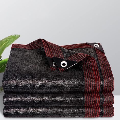 Vela de sombra rectangular de tejido impermeable negro, con protección UV, ideal para plantas, invernaderos, piscinas y patios. (1/5)