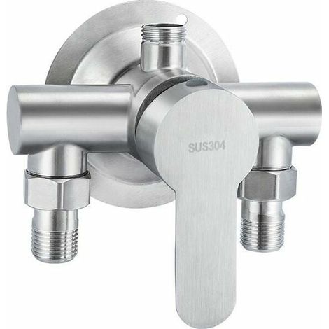 1 robinet de douche apparent, mitigeur thermostatique, acier inoxydable 304, DN15, diamètre siège 100 mm (1/5)