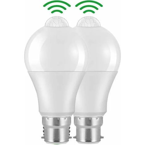 Ampoule Detecteur de Mouvement B22 Baïonnette LED, 12W, 1020lm, Blanc Froid 6000 K, CIR 85, étanches IP42 à économie d'énergie, non dimmable (1/5)
