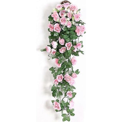 Décoration d'intérieur tendance, fleurs artificielles, roses suspendues, fausses plantes grimpantes pour la maison et le jardin.rose (1/5)
