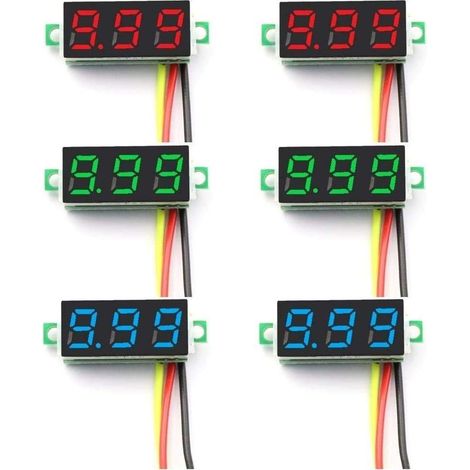 pcs Mini Digital Voltmeter DC 0-100V 0.28 inch Mini Three-Line Digital Voltmeter Voltage Tester Meter 3 Colors