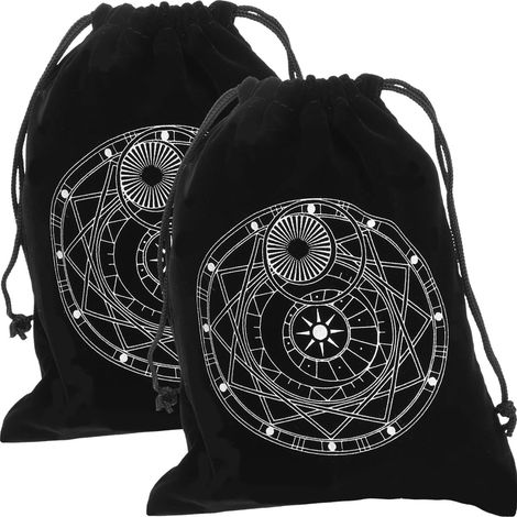 2-Piece Tarot Pouch Set with Drawstring, Elegant Design Case for Cards, Jewelry, and Dice, Perfect for Divination and Halloween Gifts (1/5)