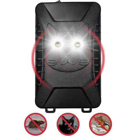 Repelente ultrasónico de roedores para coches, 3 modos de potencia, repelente de palomas con luz LED estroboscópica, para repeler topos, comadrejas, martas, ratones y ratas, protege coches y garajes. (1/5)