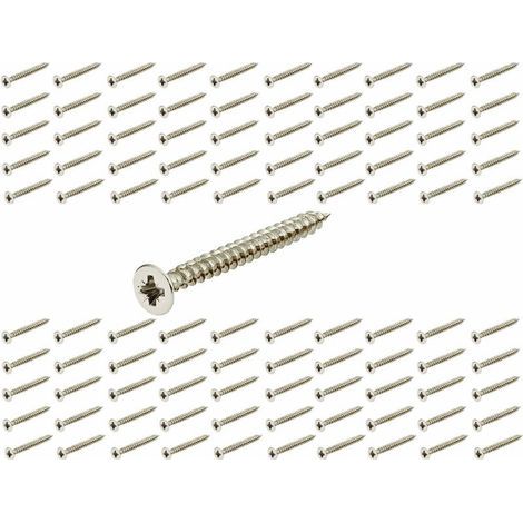 100x vis cruciforme M4 x 55mm filet complet acier pozidrive bois meuble bricolage (1/2)