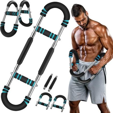 Entrenador de brazos Twister (30-50 kg/70-110 lb) Dispositivo de entrenamiento de pecho ajustable y portátil con 3 niveles de resistencia, equipo de fitness para ejercicios de la parte superior del cu (1/5)