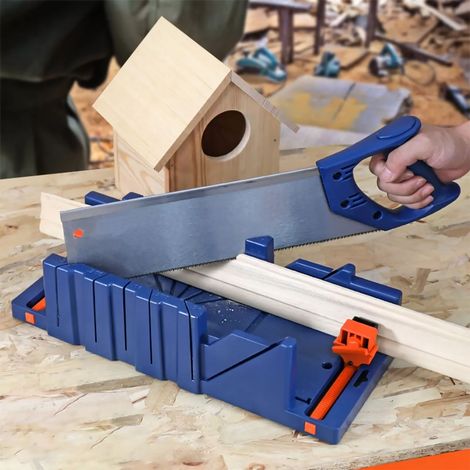 Outil de coupe à angle de 45 degrés pour les lignes de plâtre, scie à dos, scie à onglets multifonction, armoire à onglets. (1/4)