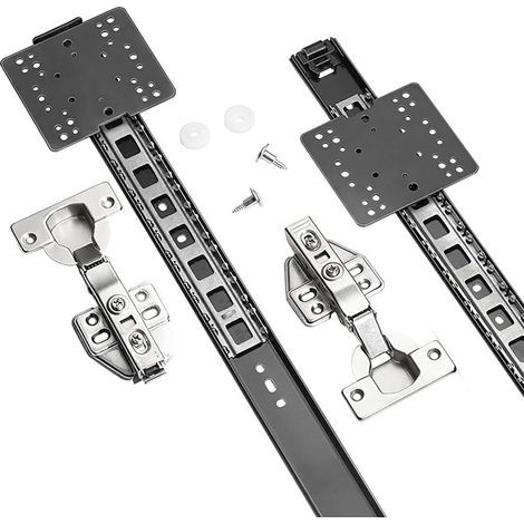 Kit de quincaillerie robuste noire pour porte coulissante escamotable (1/5)
