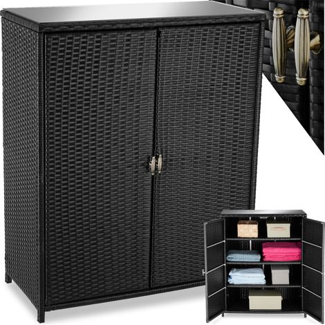 Armoire de jardin en rotin cadre aluminium avec 4 compartiments (1/5)