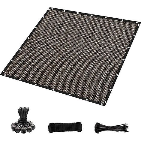 Toile d'ombrage à 90 % avec œillets, 25 x 35 cm, pour pergola, brise-vue extérieur et terrasse. (1/5)
