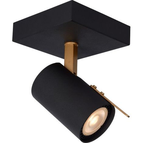 Applique Lucide Grony GU10 5W 2200-3000K nero oro metallo