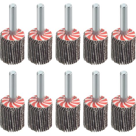 10 Pièces 20×25MM Roues à lamelles montées avec tige 6MM Roues à lamelles 80 Grit Flap Wheels Set (1/5)