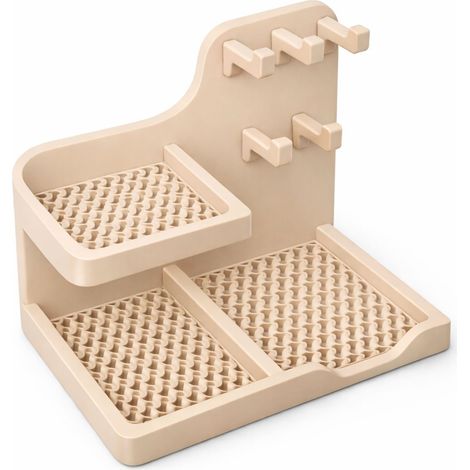 Boîte de rangement beige pour clés, portefeuille, montre dans l'entrée