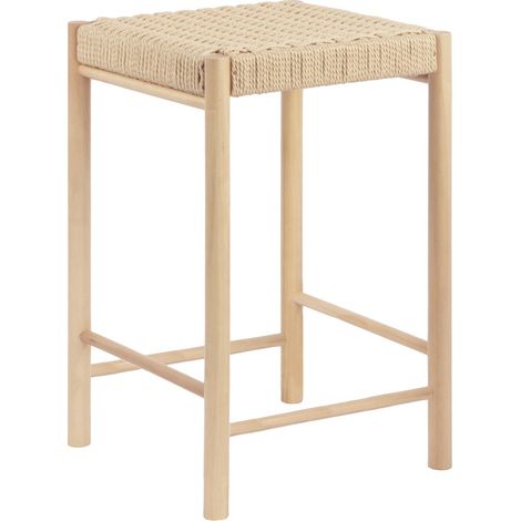 OZY-Tabouret de bar en osier et bois naturel (1/4)