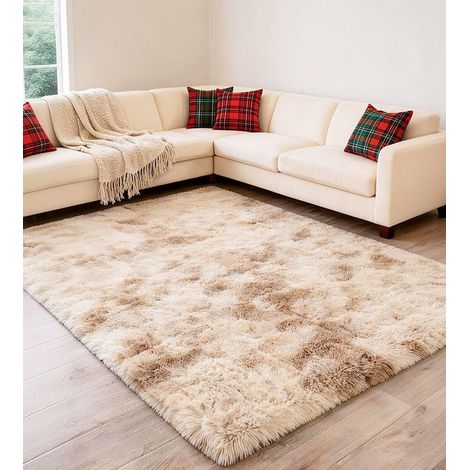 Tapis Salon Shaggy Descente de lit Chambre Grande Taille Tapis Moelleux Carpette pour Chambre Tapis Décoratif de Style Moderne pour Salon Chambre Canapé Natte(Kaki,80 x 150 cm) (1/5)