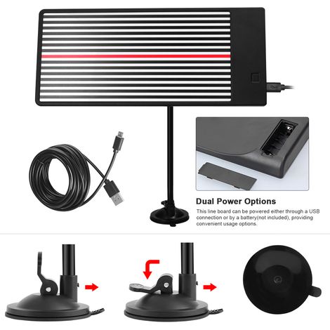 Panneau de ligne à rayures LED pour voiture, outil de réparation de bosses en acrylique sans peinture, réflecteur à 3 luminosités différentes avec extracteur et marteau en caoutchouc pour le retrait d (1/5)