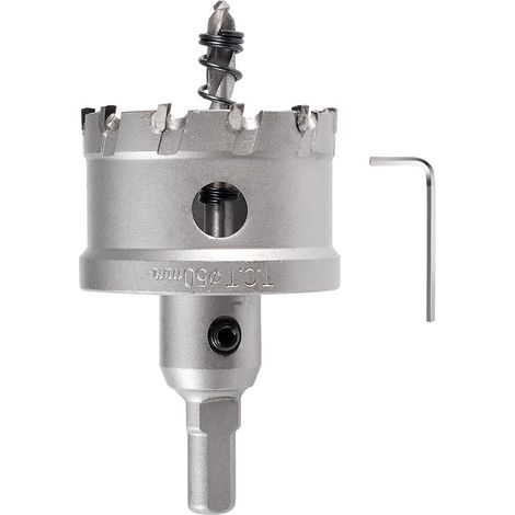 TCT Foret de scie cloche en carbure 50mm, Coupe-trou en carbure de tungstène, coupe-trou pour l'acier inoxydable, le métal, le fer, l'alliage, le cuivre, le bois et les plastiques (1/5)