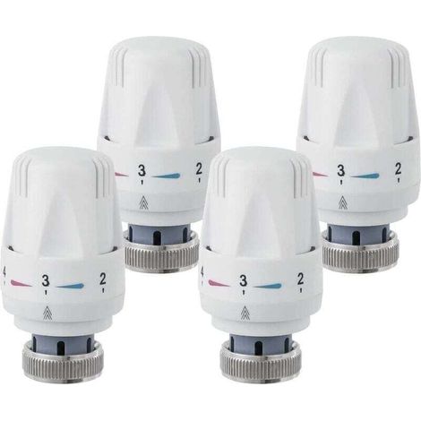 Lot de 4 Tête Thermostatique, M 30 x 1,5 Tête de Remplacement de Vanne de Radiateur, Robinet Thermostatique Radiateur