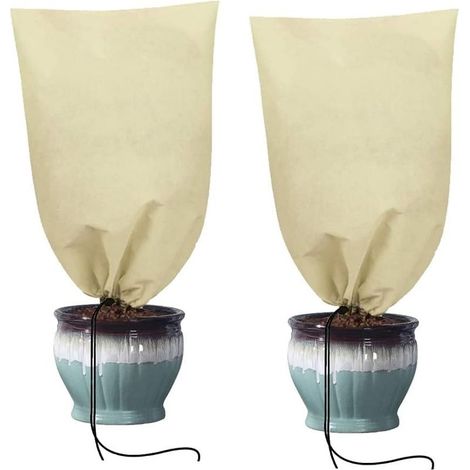 Voile d Hivernage, 2pcs Voile d\\'Hivernage, Housses de Protection pour Plantes, avec Cordon de Serrage Voile d\\'hivernage, Peut être Froid, Résistant aux Intempéries, Chaud, Réutilisable(80 120cm) (1/5)