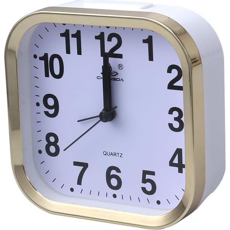 Réveil pour Garçon et Filles Silencieux à Piles avec Design Carré en Plastique Noir ou Blanc, Fonction Veilleuse et Minuterie, pour Chambre à Coucher ou Étagère Couleur Aléatoire (1/5)