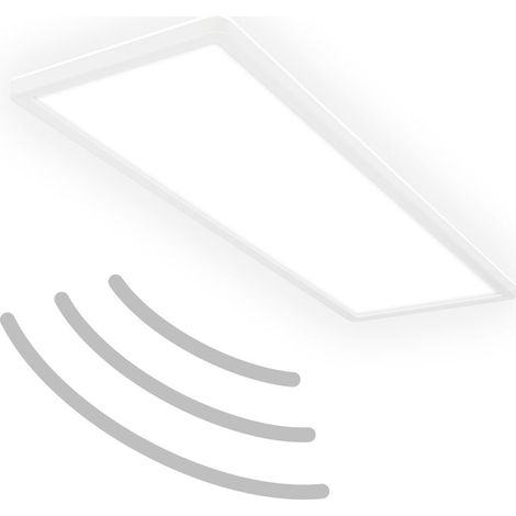 Ultraflache LED Deckenlampe mit Bewegungsmelder - IP44 LED Badlampe Badezimmerleuchte, Deckenpanel extra flach für Feuchträume, 58 x 20 x 3 cm (LxBxH) (1/5)