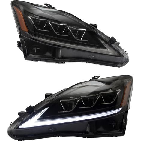 Ensemble de phares, compatible avec Lexus IS250, projecteur LED, clignotant dynamique, ambre, LHD (1/2)