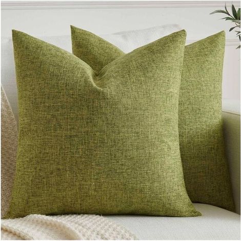 2 Kissenbezüge 45x45 cm, dekorative Bezüge für Sofa, Set für Wohnzimmer oder Schlafzimmer, Farbe Grün.