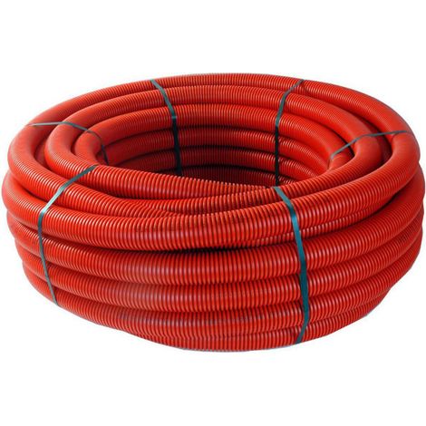 Couronne de gaine TPC rouge 90mm – Longueur 25m – Protection câbles électriques – Pour chantiers humides – Frans Bonhomme