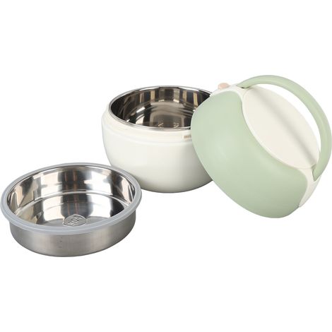 Vakuumisolierter Lebensmittelbehälter aus Edelstahl 304, tragbare, auslaufsichere Lunchbox, Warmhaltebehälter mit Löffel für Erwachsene und Schüler, 0,8 l, grün. (1/5)
