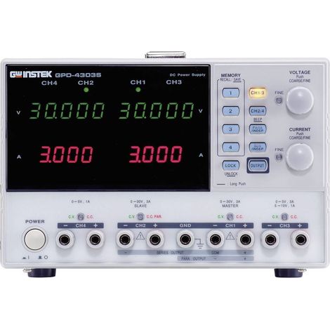 GW Instek GPD-4303S Alimentatore da laboratorio regolabile 0 - 30 V/DC 0 - 3 A 195 W USB Controllo remoto Num. uscite 4 (1/2)
