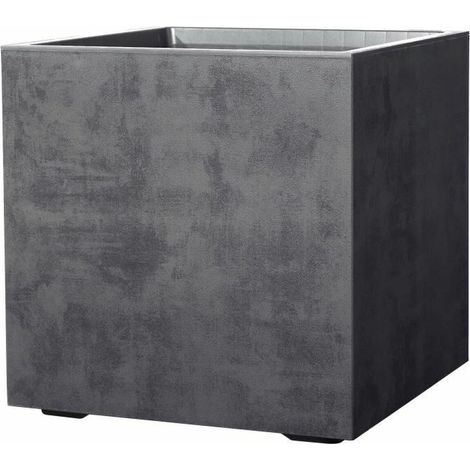 fioriera da esterno deroma "millenium" forma cubica con ruote in resina colore antracite, 49x49x49 cm