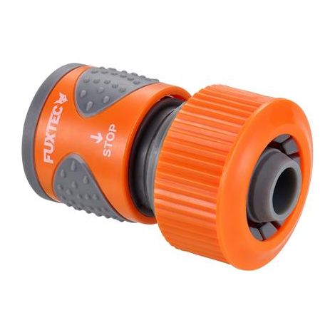 FUXTEC Wasserstop Schlauchstück Basic 3/4 Zoll FX-WST3 für einen schnellen werkzeuglosen Anschluss an den Wasserhahn ohne Wasserverlust