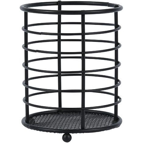 Scolapiatti, portaposate, basso, Blackline, nero, 11 x 9 cm, stile loft, fondo traforato (1/4)