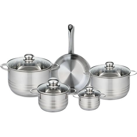 Ensemble de 1 Poêle de cuisson 24 cm et 4 faitouts 12, 16, 20 et 24 cm Elo Profi Brillant (1/5)