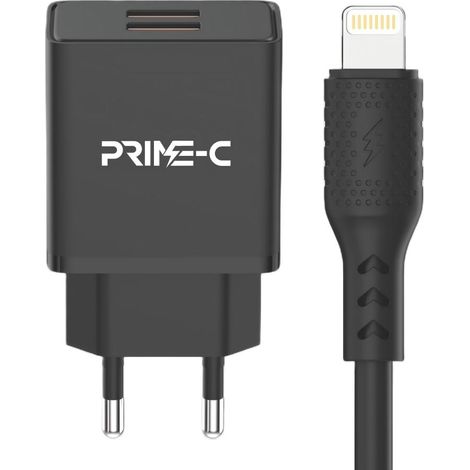 Kit de charge double USB Lightning Apple, 3 A, 15 W, 1 mètre de long - Noir