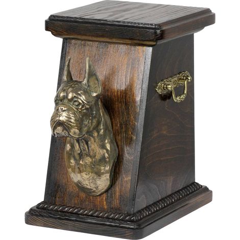 Boxer, Boxer - une urne funéraire pour chien, une urne élégante ornée d'une statuette, une urne commémorative avec un buste de chien par Art-Dog (1/5)