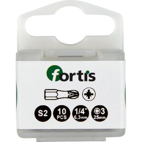 Bit Torsion 1/4" DIN3126 C6,3 PZ3x25mm 10er Pack FORTIS (1/4)