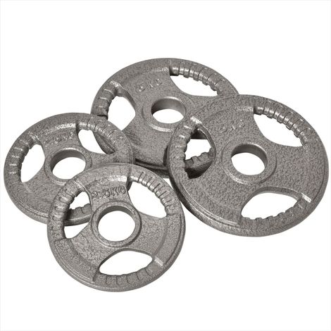 Haltères Disques de poids en acier émaillé lot de 4 pour Argent (1/5)