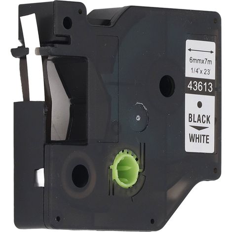 Compatible avec l'imprimante d'étiquettes Dymo D1 : ruban adhésif de 6 mm, fond blanc avec texte noir (1/5)